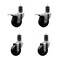 Service Caster 3.5'' SS Soft Rubber Swivel 1-5/8'' Expanding Stem Caster Set 2 Total Lock Brakes, 4PK SCC-SSEXTTL20S3514-SRS-2-S-2-158 - alternate 1
